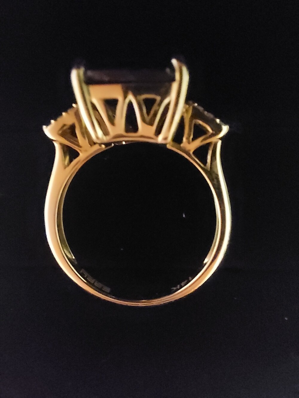 Effy 14kt Amethyst Ring With Genuine Diamonds Yellow Gold - Picture 2 of 16